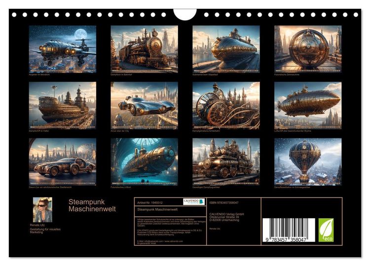 Produktbild: Steampunk Maschinenwelt (Wandkalender 2026 DIN A4 quer), CALVENDO Monatskalender