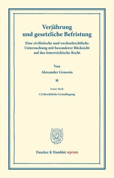Produktbild: Verj&auml;hrung und gesetzliche Befristung.