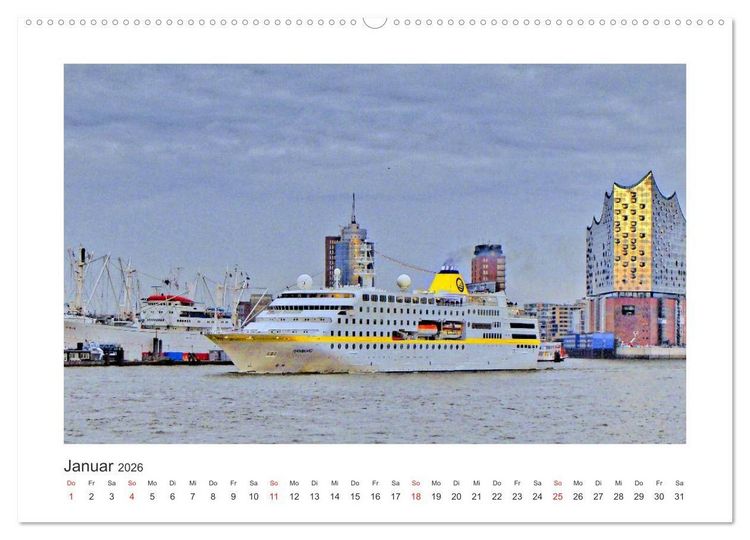 Produktbild: Kreuzfahrtschiffe Kurs Hamburg 2026 (Wandkalender 2026 DIN A2 quer), CALVENDO Monatskalender