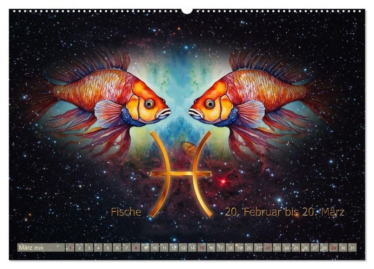 Produktbild: Galaktische Sternkreiszeichen (Wandkalender 2026 DIN A2 quer), CALVENDO Monatskalender