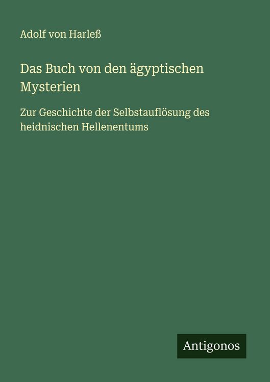 Produktbild: Das Buch von den &auml;gyptischen Mysterien