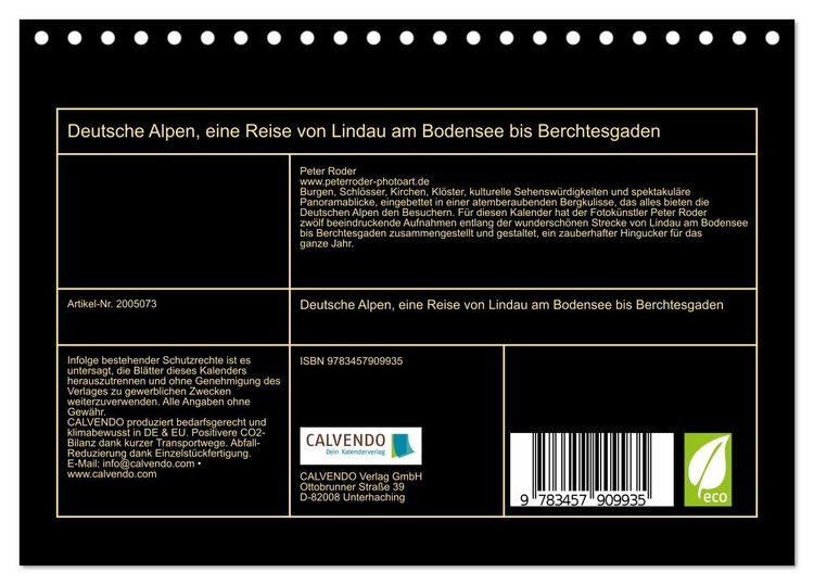 Produktbild: Deutsche Alpen, eine Reise von Lindau am Bodensee bis Berchtesgaden (Tischkalender 2026 DIN A5 quer), CALVENDO Monatskalender
