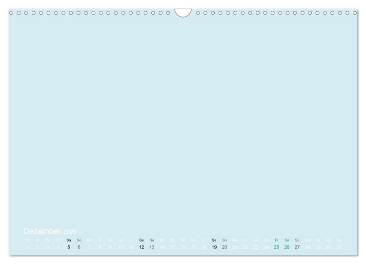 Produktbild: Bastelkalender - hell Blau (Wandkalender 2026 DIN A3 quer), CALVENDO Monatskalender