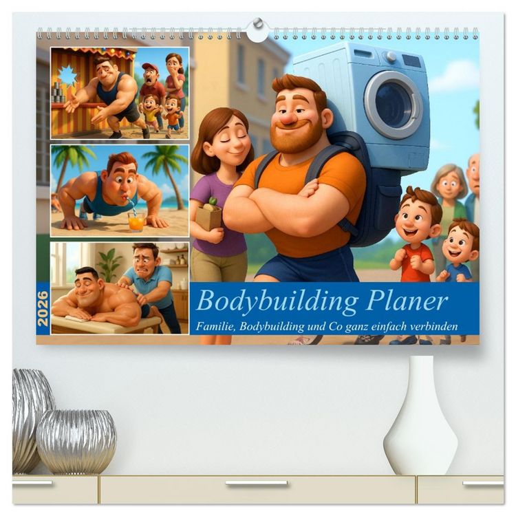 Produktbild: Bodybuilding Planer (hochwertiger Premium Wandkalender 2026 DIN A2 quer), Kunstdruck in Hochglanz