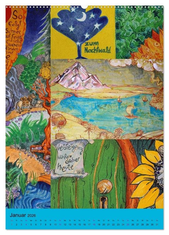 Produktbild: Thilia. Reise durch Mittelerde. Acrylmalerei von Michael Weiler. (Wandkalender 2026 DIN A2 hoch), CALVENDO Monatskalender