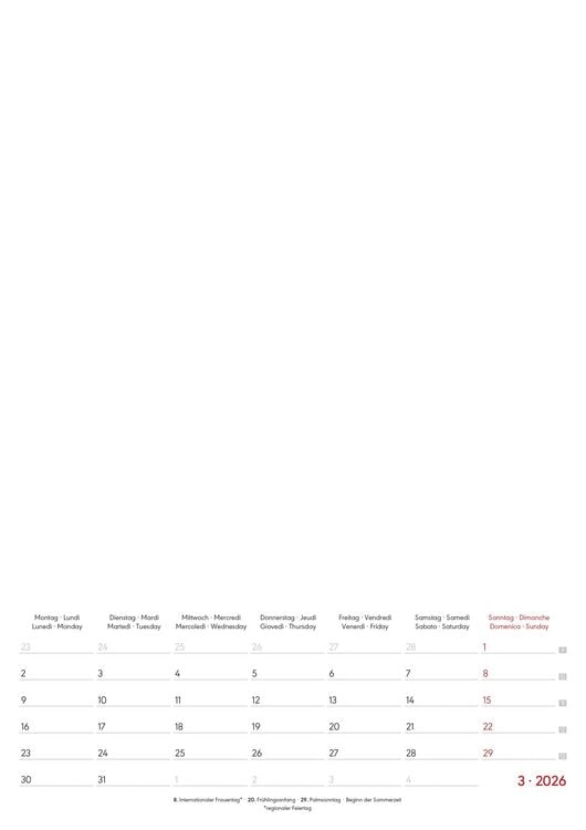 Produktbild: Kreativ-Kalender A4 Notiz 2026 mit Platz für Notizen - weiß - 21 x 29,7 - Do it yourself calendar A4 - datiert - Foto-Kalender - Alpha Edition