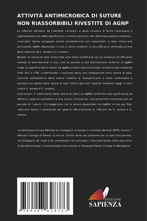 Produktbild: Attivit&agrave; Antimicrobica Di Suture Non Riassorbibili Rivestite Di Agnp