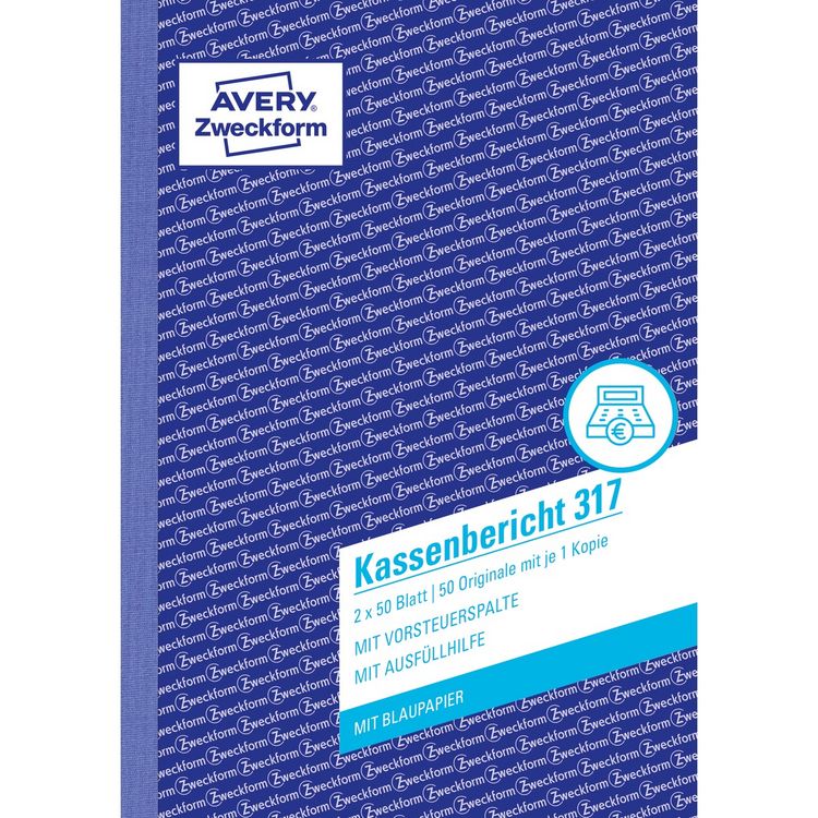 Produktbild: AVERY Zweckform Kassenbericht 50 Originale mit Blaupapier DIN A5 100 Blatt