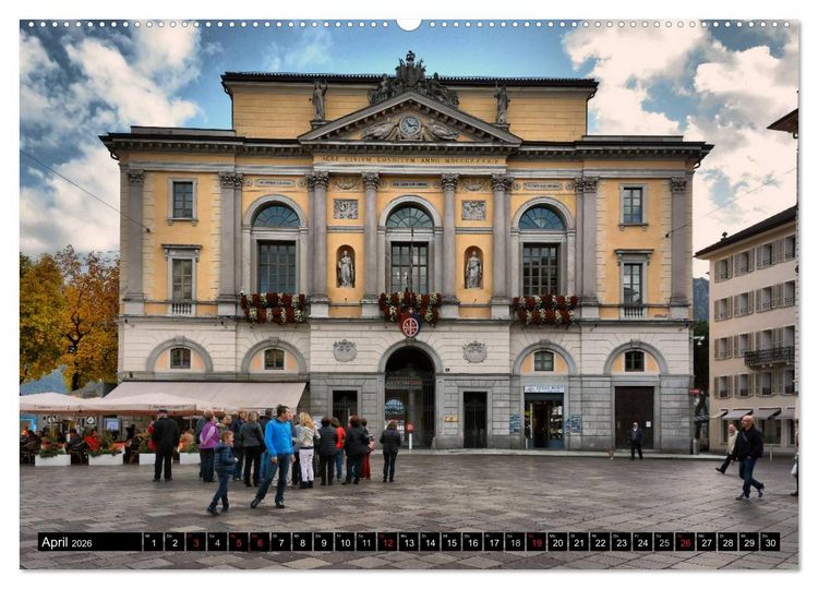 Produktbild: Lugano - Perle im Tessin (hochwertiger Premium Wandkalender 2026 DIN A2 quer), Kunstdruck in Hochglanz
