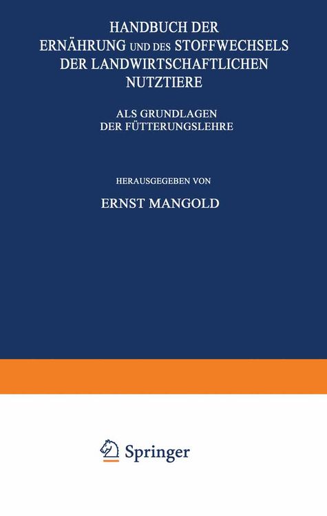 Produktbild: Handbuch der Ern&auml;hrung und des Stoffwechsels der Landwirtschaftlichen Nutztiere