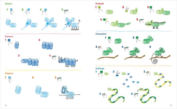 Produktbild: Ich kann 333 Dinge fingerstempeln. Das gro&szlig;e Fingerstempel-Buch f&uuml;r Kinder ab 5 Jahren