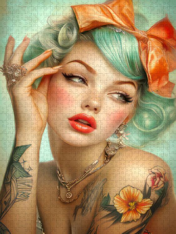 Produktbild: CALVENDO Puzzle Pin-up Girls | 1000 Teile Lege-Gr&ouml;&szlig;e 64x48cm Foto-Puzzle f&uuml;r gl&uuml;ckliche Stunden
