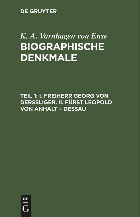 Produktbild: I. Freiherr Georg von Derssliger. II. F&uuml;rst Leopold von Anhalt - Dessau