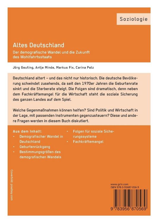 Produktbild: Altes Deutschland. Der demografische Wandel und die Zukunft des Wohlfahrtsstaats