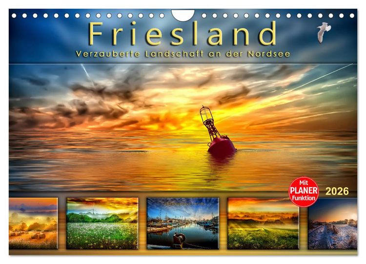 Produktbild: Friesland, verzauberte Landschaft an der Nordsee (Wandkalender 2026 DIN A4 quer), CALVENDO Monatskalender