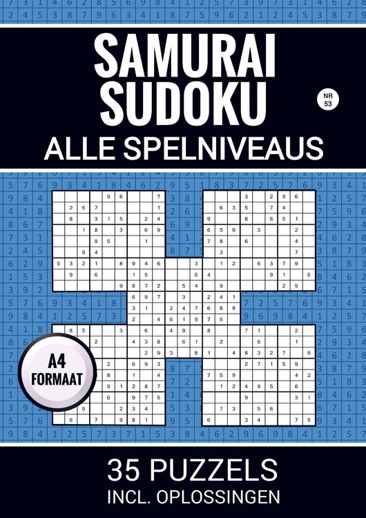 Produktbild: Samurai Sudoku - Alle Spelniveaus - 35 Puzzels Incl. Oplossingen - Nr. 53