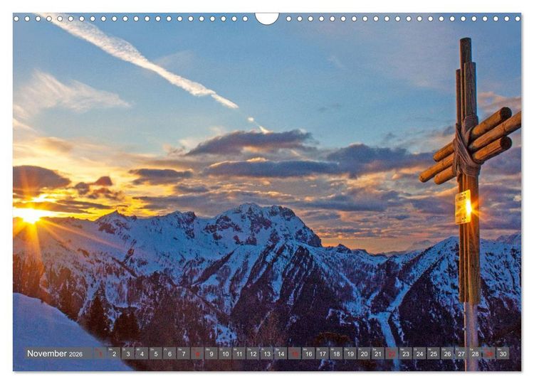 Produktbild: Gipfelkreuze im Sonnenlicht (Wandkalender 2026 DIN A3 quer), CALVENDO Monatskalender