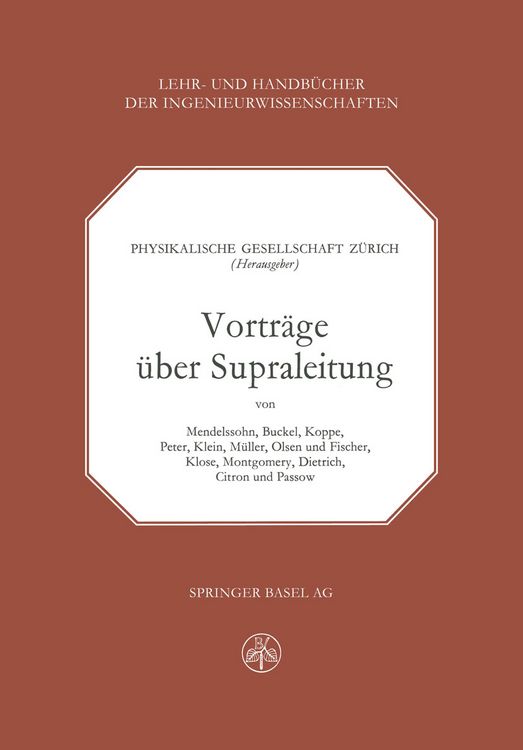 Produktbild: Vortr&auml;ge &uuml;ber Supraleitung