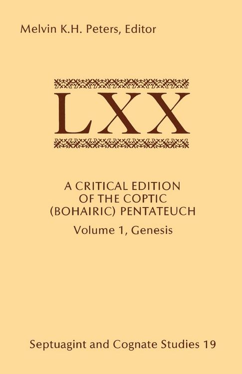 Produktbild: A Critical Edition of the Coptic (Bohairic) Pentateuch