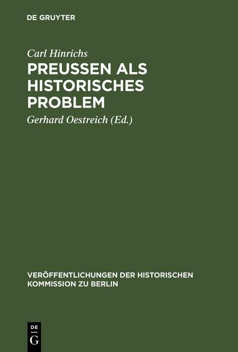 Produktbild: Preussen als historisches Problem