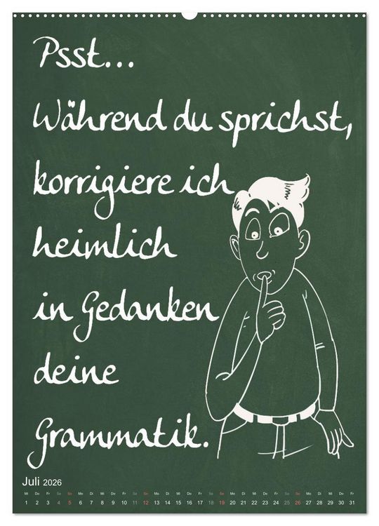 Produktbild: Coole Lehrerspr&uuml;che (Wandkalender 2026 DIN A2 hoch), CALVENDO Monatskalender