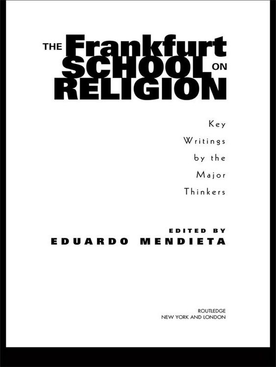 Produktbild: The Frankfurt School on Religion