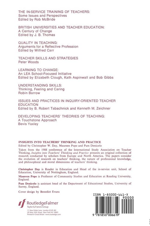 Produktbild: Insights Into Teachers' Thinking And Practice