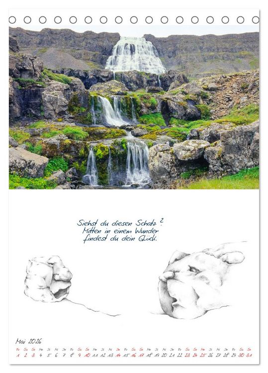 Produktbild: Naturwesen in Island (Tischkalender 2026 DIN A5 hoch), CALVENDO Monatskalender