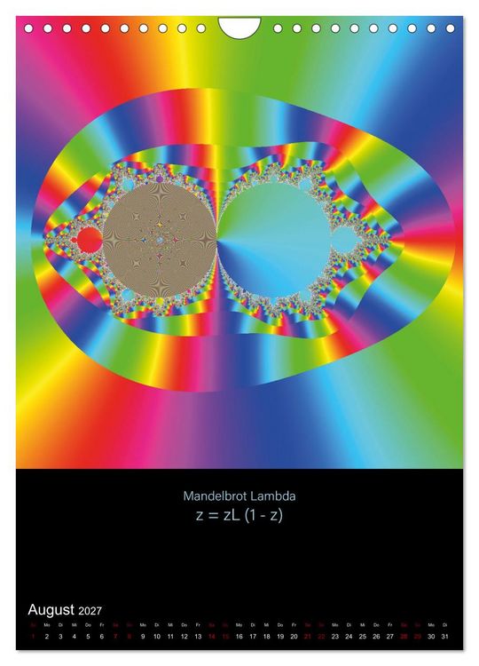 Produktbild: Psychedelische Fraktalbilder inkl. Formel (Wandkalender 2027 DIN A4 hoch), CALVENDO Monatskalender