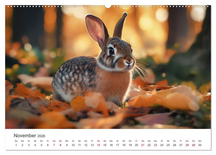 Produktbild: Fantastisch, flauschig, frech! - Ein Kaninchenkalender (hochwertiger Premium Wandkalender 2026 DIN A2 quer), Kunstdruck in Hochglanz