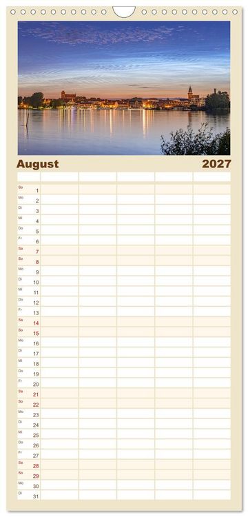 Produktbild: Familienplaner 2027 - Zwischen See und Himmel - Waren (M&uuml;ritz) im Wandel der Jahreszeiten mit 5 Spalten (Wandkalender, 21 x 45 cm) CALVENDO