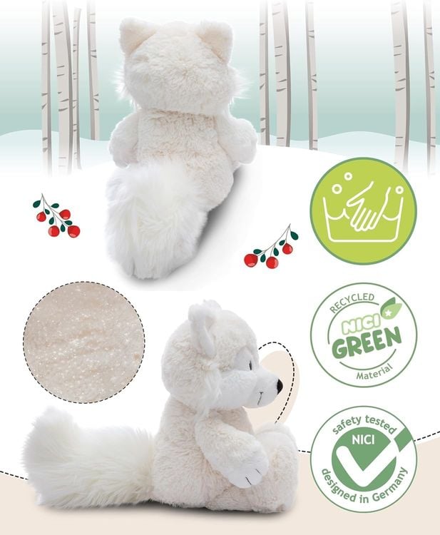 NICI - Kuscheltier Polarfuchs Vanja 20cm schlenkernd GREEN
