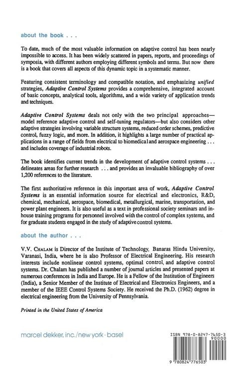 Produktbild: Adaptive Control Systems
