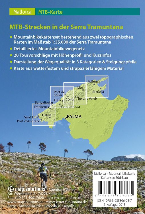 Produktbild: Mountainbikekarte Mallorca (Kartenset mit Nord + S&uuml;d-Blatt)