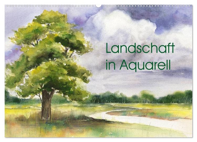 Produktbild: Landschaft in Aquarell (Wandkalender 2026 DIN A2 quer), CALVENDO Monatskalender