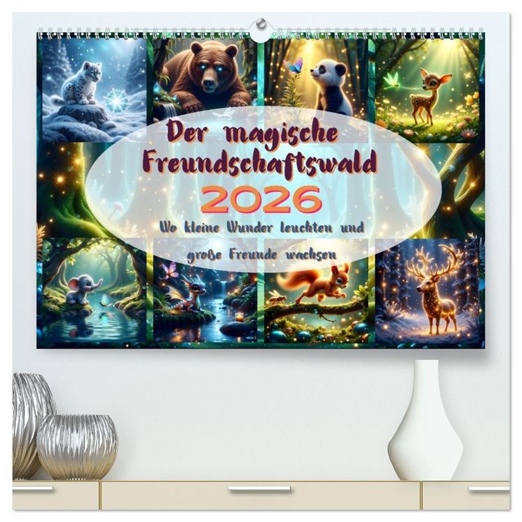 Produktbild: Der magische Freundschaftswald (hochwertiger Premium Wandkalender 2026 DIN A2 quer), Kunstdruck in Hochglanz