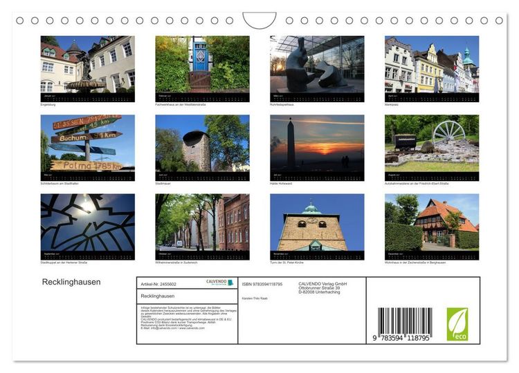 Produktbild: Recklinghausen (Wandkalender 2027 DIN A4 quer), CALVENDO Monatskalender
