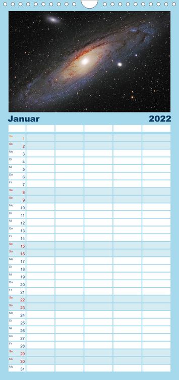 Produktbild: Familienplaner Atemberaubender Weltraum (Wandkalender 2022 , 21 cm x 45 cm, hoch)