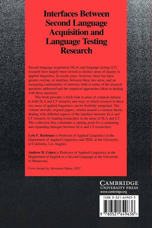 Produktbild: Interfaces Between Second Language Acquisition and Language Testing Research