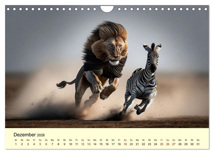 Produktbild: Majest&auml;tische L&ouml;wen - Die Herrscher der Wildnis (Wandkalender 2026 DIN A4 quer), CALVENDO Monatskalender