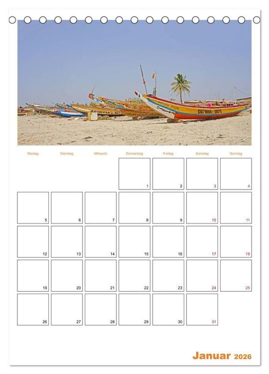 Produktbild: Gambia und Senegal erleben (Tischkalender 2026 DIN A5 hoch), CALVENDO Monatskalender