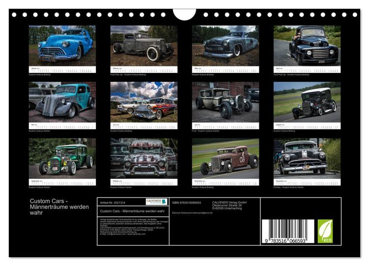 Produktbild: Custom Cars - M&auml;nnertr&auml;ume werden wahr (Wandkalender 2026 DIN A4 quer), CALVENDO Monatskalender