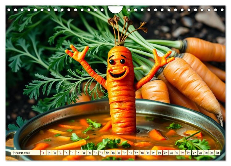 Produktbild: Tanzendes Obst und Gem&uuml;se (Wandkalender 2026 DIN A4 quer), CALVENDO Monatskalender