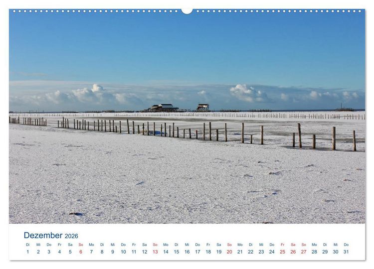 Produktbild: Nordseek&uuml;ste Am Strand von Sankt Peter-Ording (hochwertiger Premium Wandkalender 2026 DIN A2 quer), Kunstdruck in Hochglanz