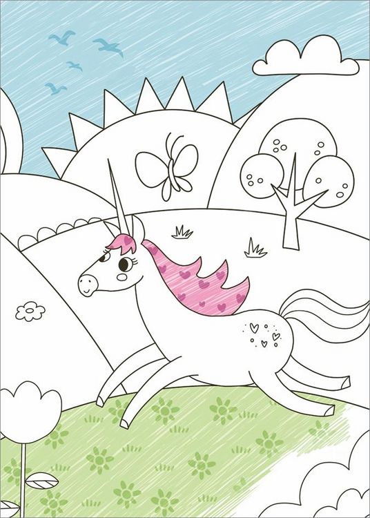 Produktbild: Schraffur-Malbuch. Einh&ouml;rner