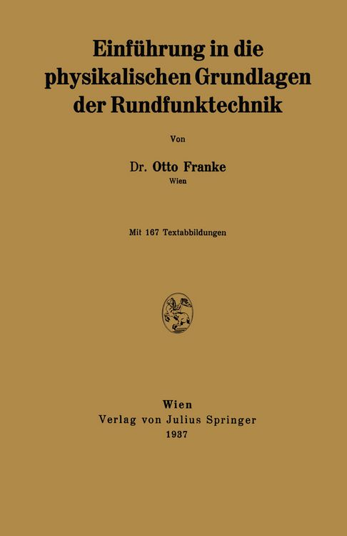 Produktbild: Einf&uuml;hrung in die physikalischen Grundlagen der Rundfunktechnik