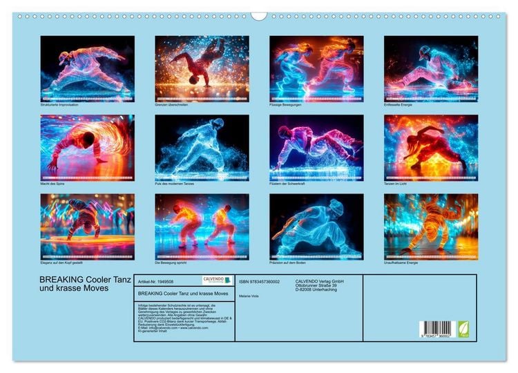 Produktbild: BREAKING Cooler Tanz und krasse Moves (Wandkalender 2026 DIN A2 quer), CALVENDO Monatskalender