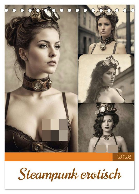 Produktbild: Steampunk erotisch (Tischkalender 2026 DIN A5 hoch), CALVENDO Monatskalender