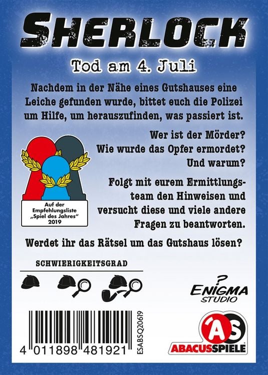 Produktbild: Sherlock - Tod am 4. Juli (Spiel)