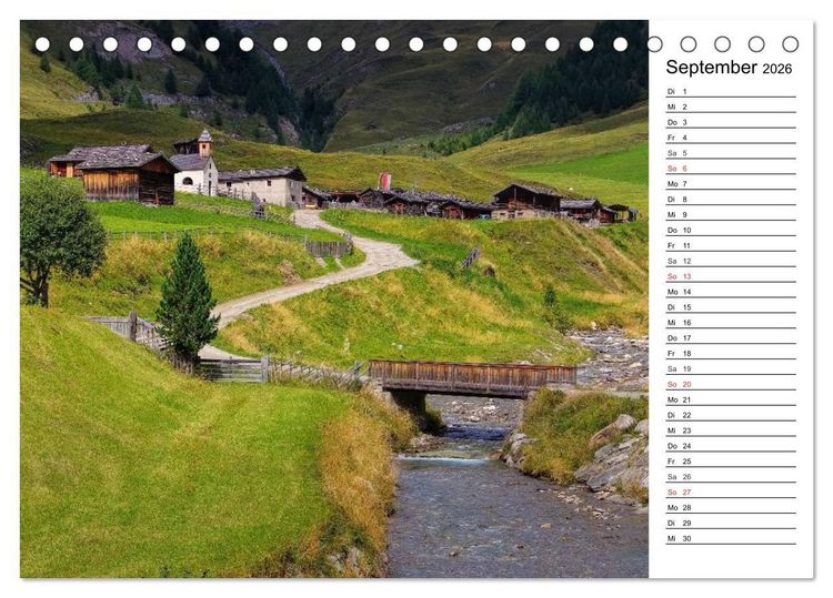 Produktbild: Pustertal - Das gr&uuml;ne Tal S&uuml;dtirols (Tischkalender 2026 DIN A5 quer), CALVENDO Monatskalender
